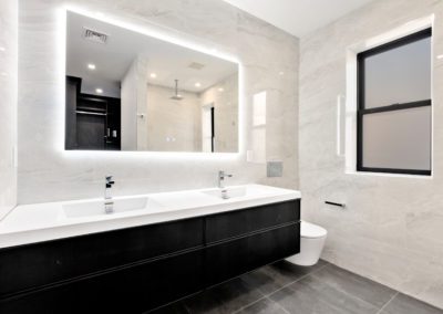 Contemporary Bathroom from Condo renovation in Brookline Massachusetts