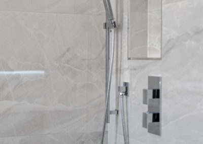 Contemporary Shower from Condo renovation in Brookline Massachusetts